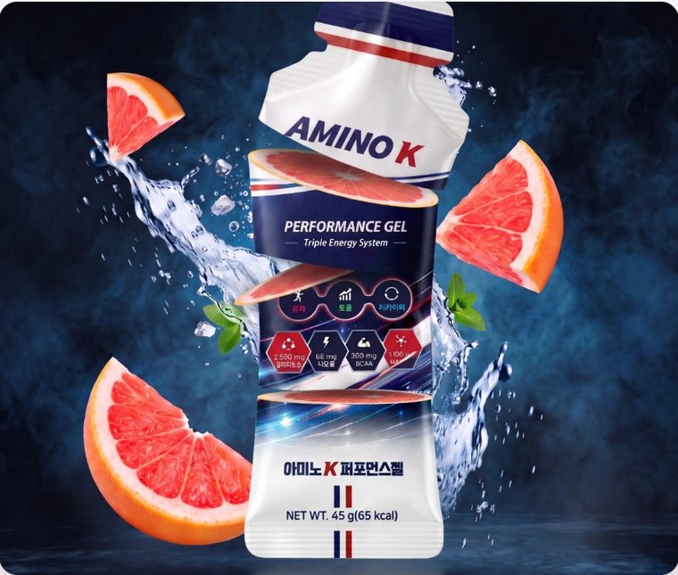레드자몽과 함께 연출된 AMINO K 퍼포먼스젤